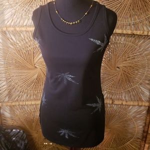 Cannabis Leaf Black Top